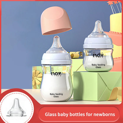 Dr.Isla Glass Newborn Feeding Bottles - 80ML/160ML - Anti-Flatulence Milk Bottle, BPA-Free - SweetPeaShop