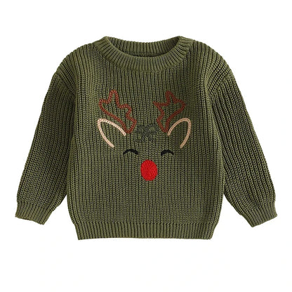 Cozy Reindeer Baby Sweater – Perfect for Winter Warmth and Festive Fun