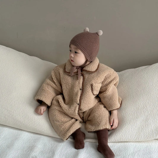 Winter Baby Plush Bodysuit – Cozy and Warm Jumpsuit for Boys & Girls