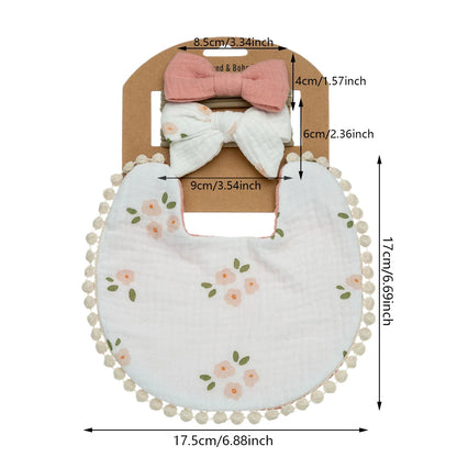 Floral Baby Bib & Headband Set - SweetPeaShop Exclusive