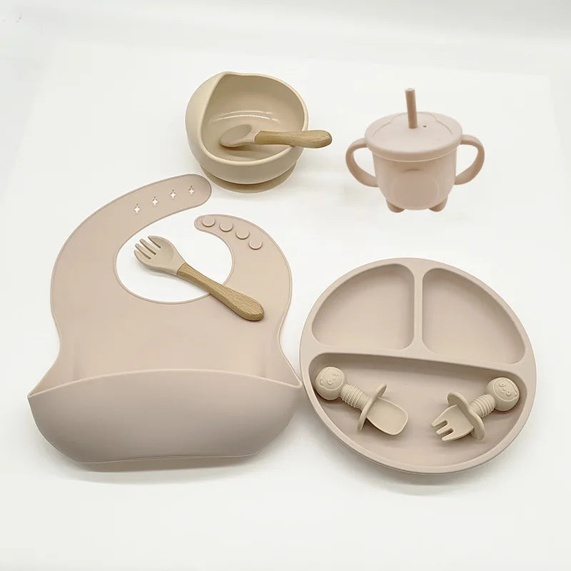 8-Piece Silicone Baby Tableware Set with Suction Cups – BPA-Free, FDA-Certified Baby Feeding Set - SweetPeaShop