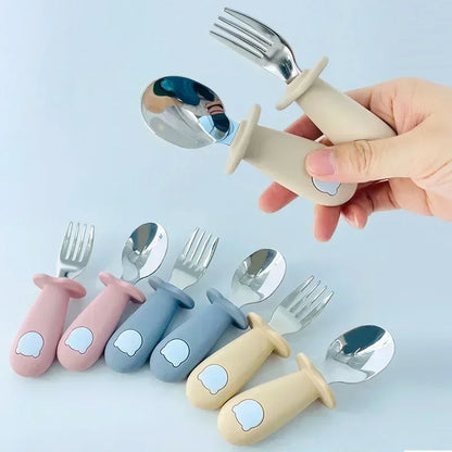 Baby Cartoon Tableware Set - Toddler-Friendly Cutlery - SweetPeaShop