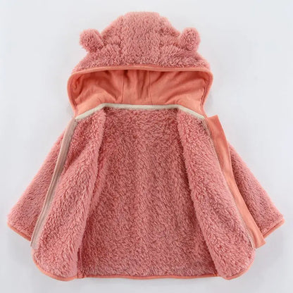 Baby Bear Ears Fleece Jacket - Winter Warmth Outerwear for Toddlers (0-2 Years) - SweetPeaShop