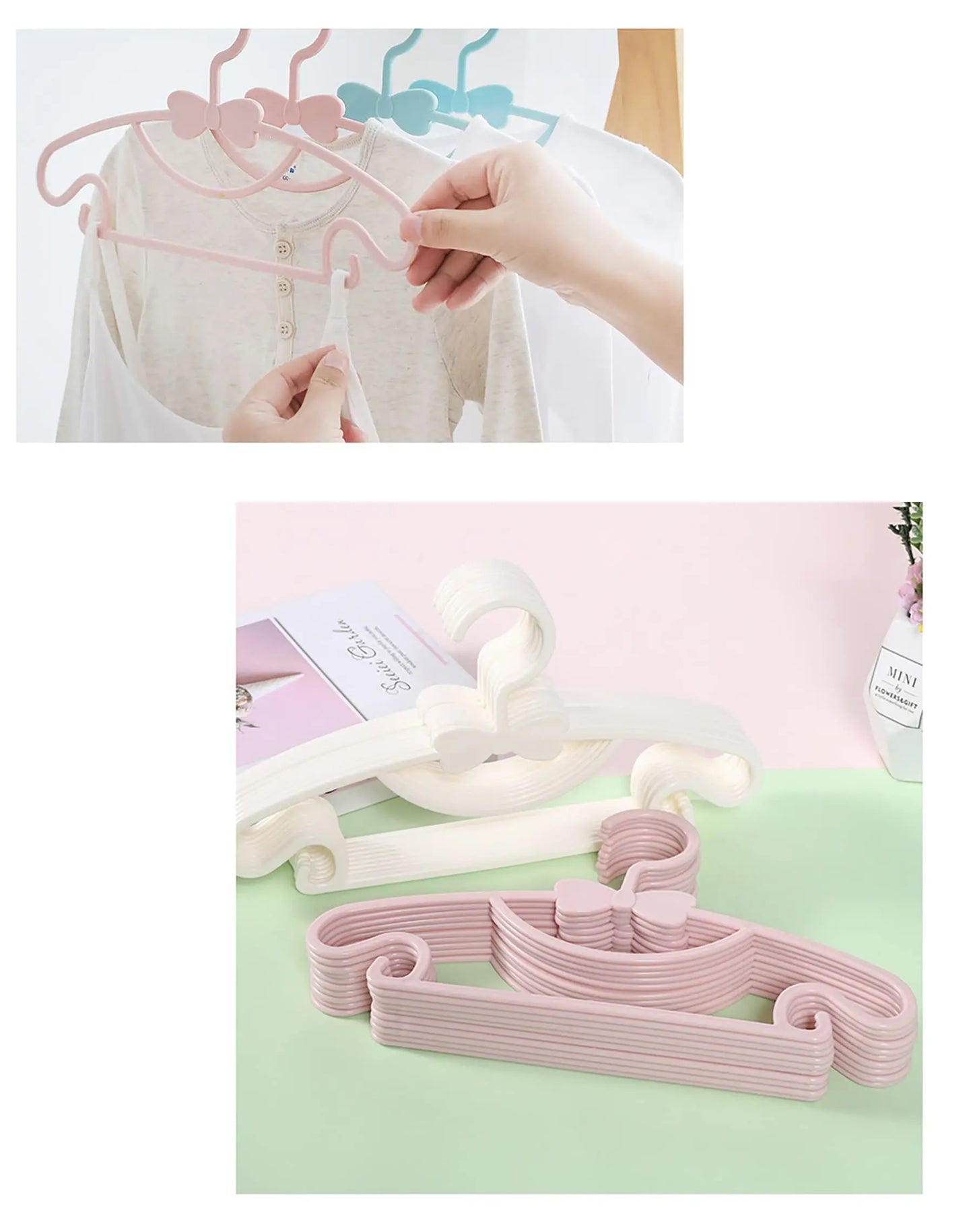 10Pcs Baby Hangers - Non-Slip Kids Baby Clothes Hangers for Infant Pants Perfect Organization for Stress-Free Moms