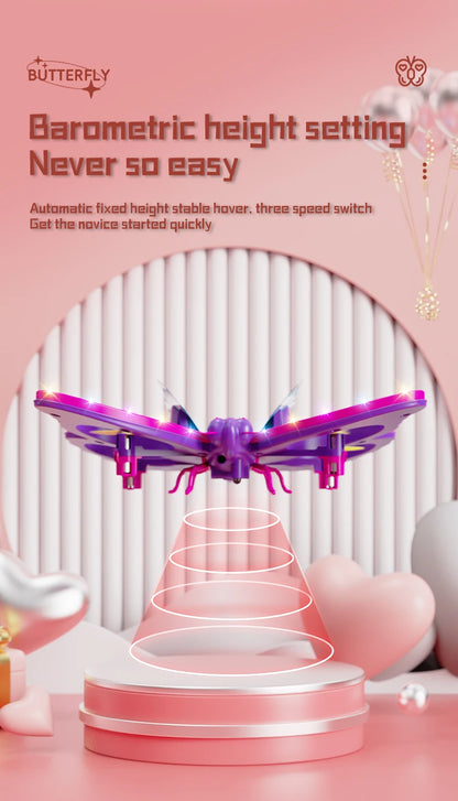 New V40 Glitter Butterfly Remote Control Aircraft 2.4GHz Gravity Sensing Mini Drone RC Quadcopter Children's Toy Gift - SweetPeaShop