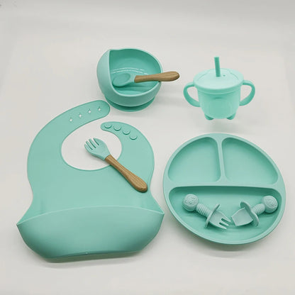 8-Piece Silicone Baby Tableware Set with Suction Cups – BPA-Free, FDA-Certified Baby Feeding Set - SweetPeaShop