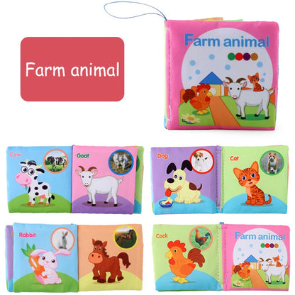 Baby Soft Cloth Animal Family 3D Cognitive Book - SweetPeaShop