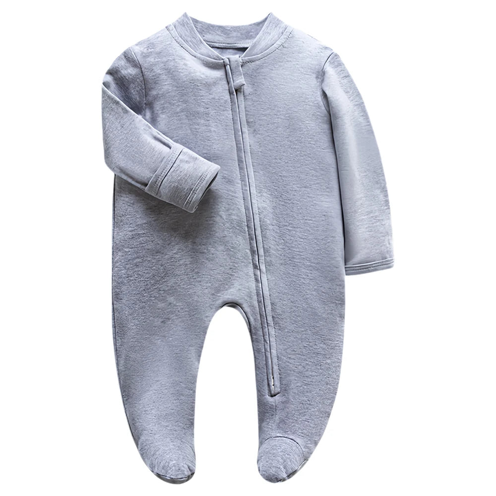 Newborn Baby Footed Sleepwear - Soft Cotton Zipper Pajamas for Infants - SweetPeaShop