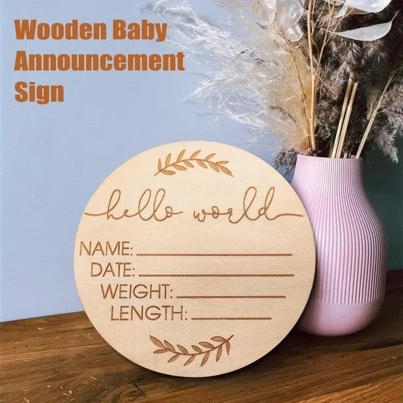 Wooden Baby Name Announcement Sign – Birth Announcement Sign for Photo Prop & Nursery Gift - SweetPeaShop