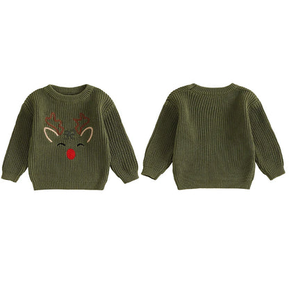 Cozy Reindeer Baby Sweater – Perfect for Winter Warmth and Festive Fun