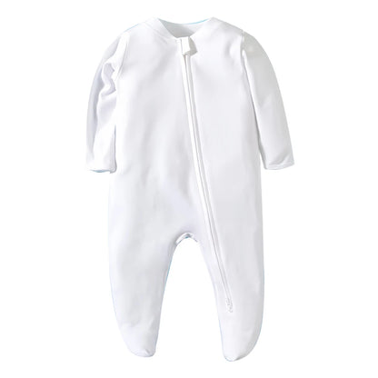 Newborn Baby Footed Sleepwear - Soft Cotton Zipper Pajamas for Infants - SweetPeaShop