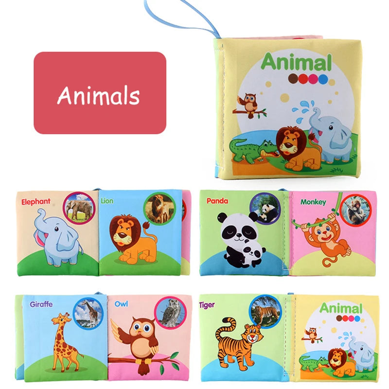 Baby Soft Cloth Animal Family 3D Cognitive Book - SweetPeaShop