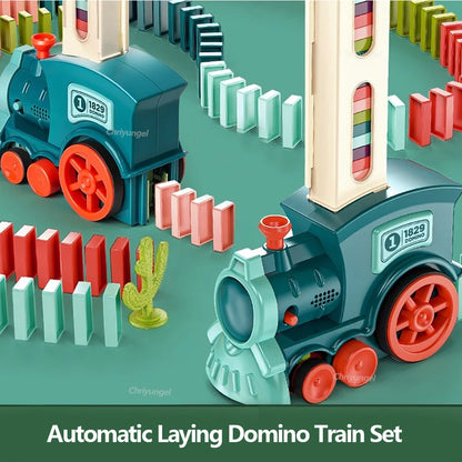 Domino Train for Kids – Automatic Laying Electric Car Set with Colorful Dominoes – Educational Toy for Boys and Girls – Perfect Gift for Ages 3+ - SweetPeaShop