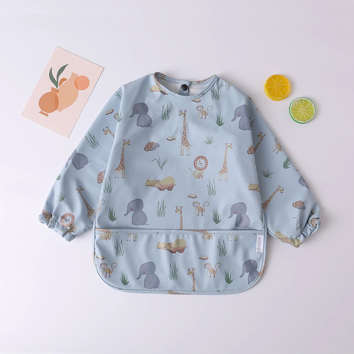 Long-Sleeve Waterproof Baby Bib with Pocket – SweetPeaShop Exclusive