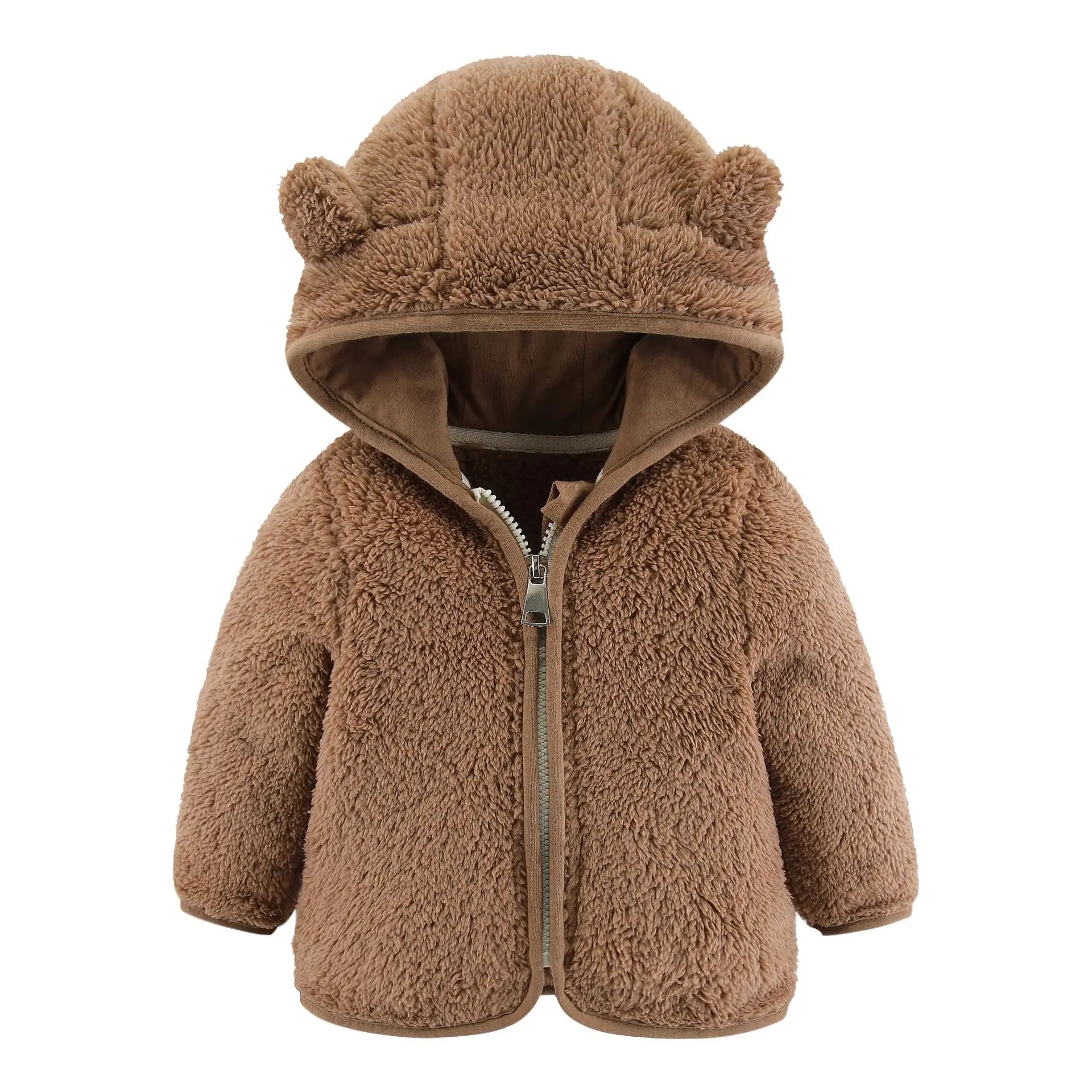 Baby Bear Ears Fleece Jacket - Winter Warmth Outerwear for Toddlers (0-2 Years) - SweetPeaShop