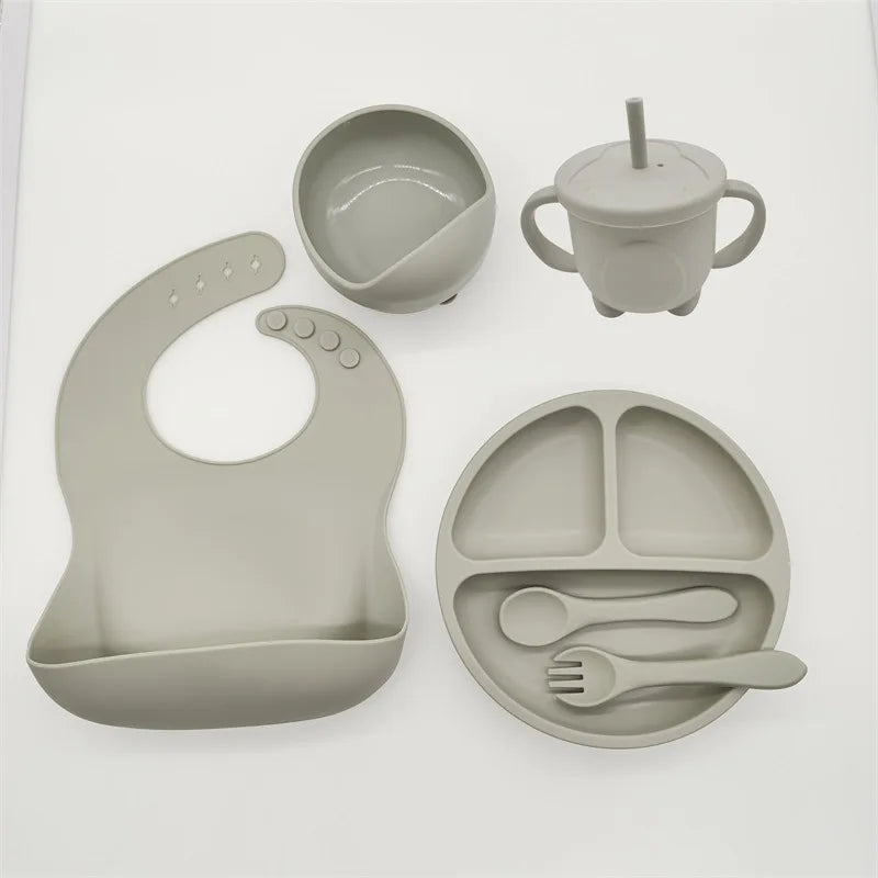 8-Piece Silicone Baby Tableware Set with Suction Cups – BPA-Free, FDA-Certified Baby Feeding Set - SweetPeaShop