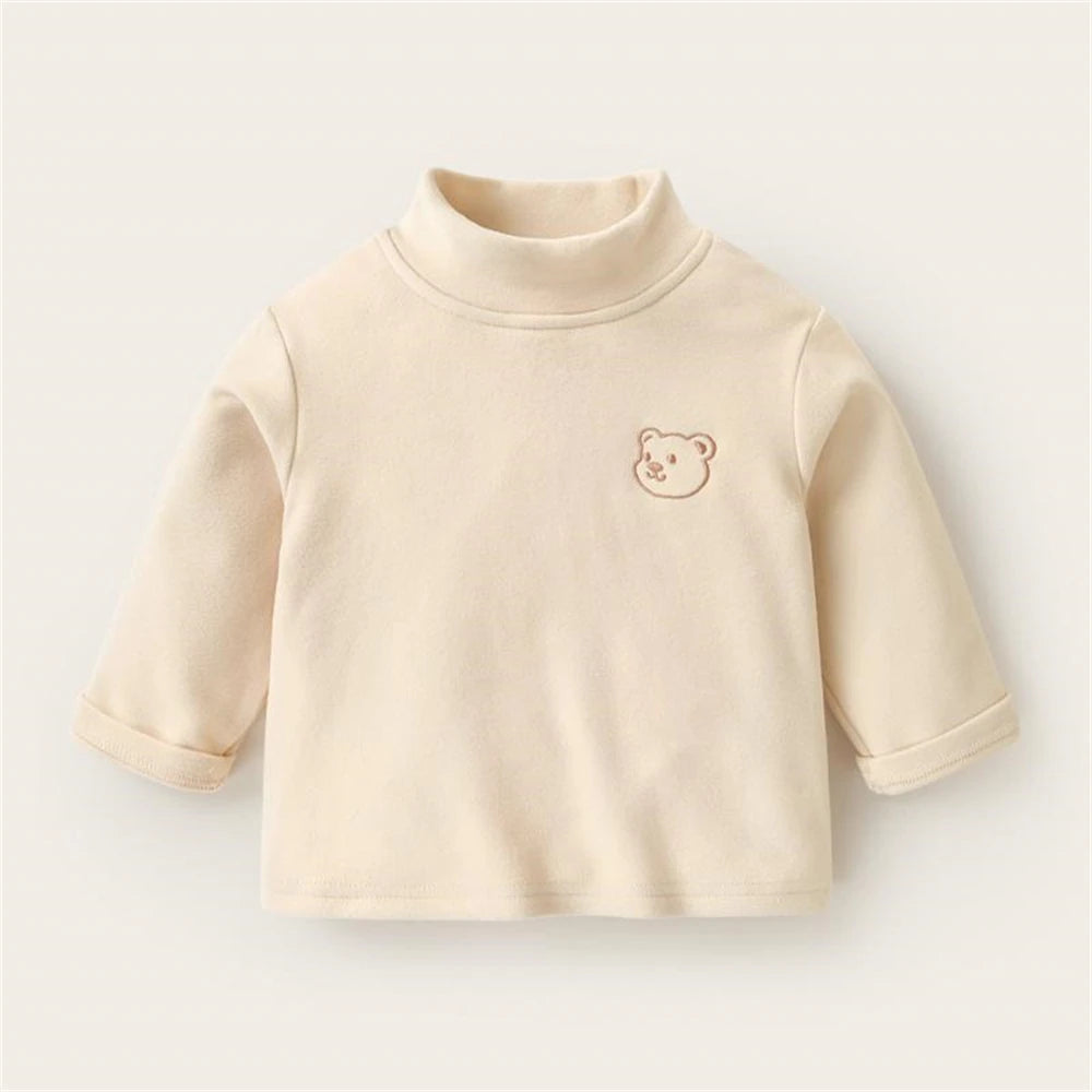 Winter Baby Turtleneck Long Sleeve Tops - Cozy Cotton Tees for Newborns to Toddlers (0-4Y) - SweetPeaShop