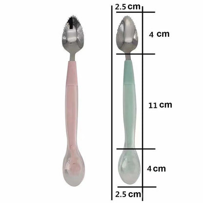 Serrated Stainless Steel Baby Fruit Scraping Spoon – Infant Feeding Gadget