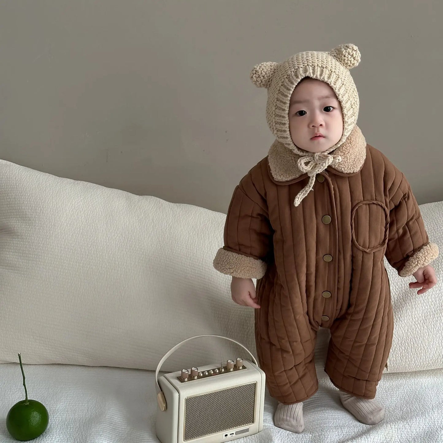 Winter Baby Plush Bodysuit – Cozy and Warm Jumpsuit for Boys & Girls