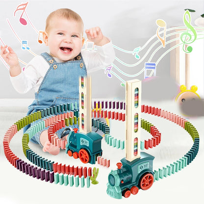 Domino Train for Kids – Automatic Laying Electric Car Set with Colorful Dominoes – Educational Toy for Boys and Girls – Perfect Gift for Ages 3+ - SweetPeaShop