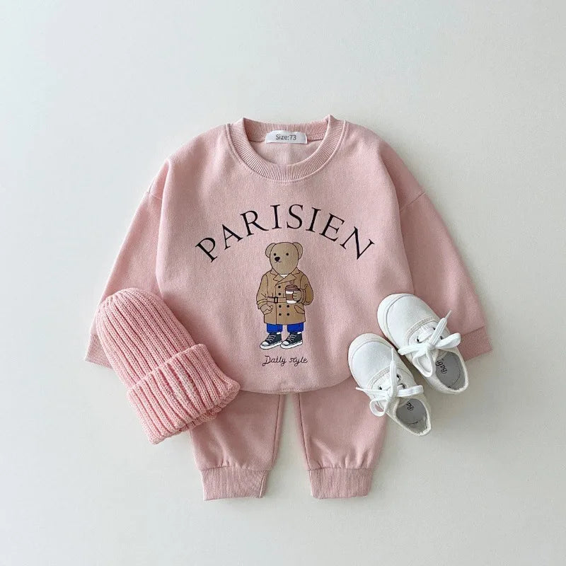 New York Baby Bear Sweatshirt & Cotton Sports Pants Set