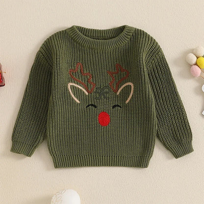 Cozy Reindeer Baby Sweater – Perfect for Winter Warmth and Festive Fun