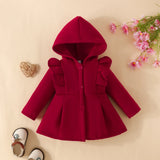 Winter Baby Girl Ruffled Fleece Hooded Jacket – Cozy & Warm Outerwear for Cold Weather - SweetPeaShop