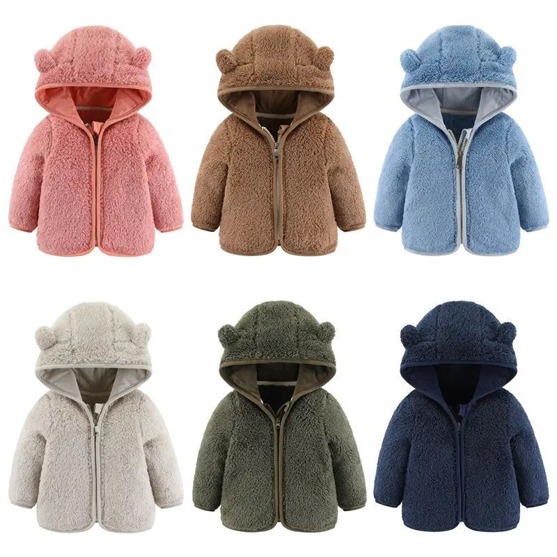 Baby Bear Ears Fleece Jacket - Winter Warmth Outerwear for Toddlers (0-2 Years) - SweetPeaShop