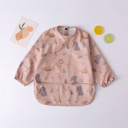 Long-Sleeve Waterproof Baby Bib with Pocket – SweetPeaShop Exclusive