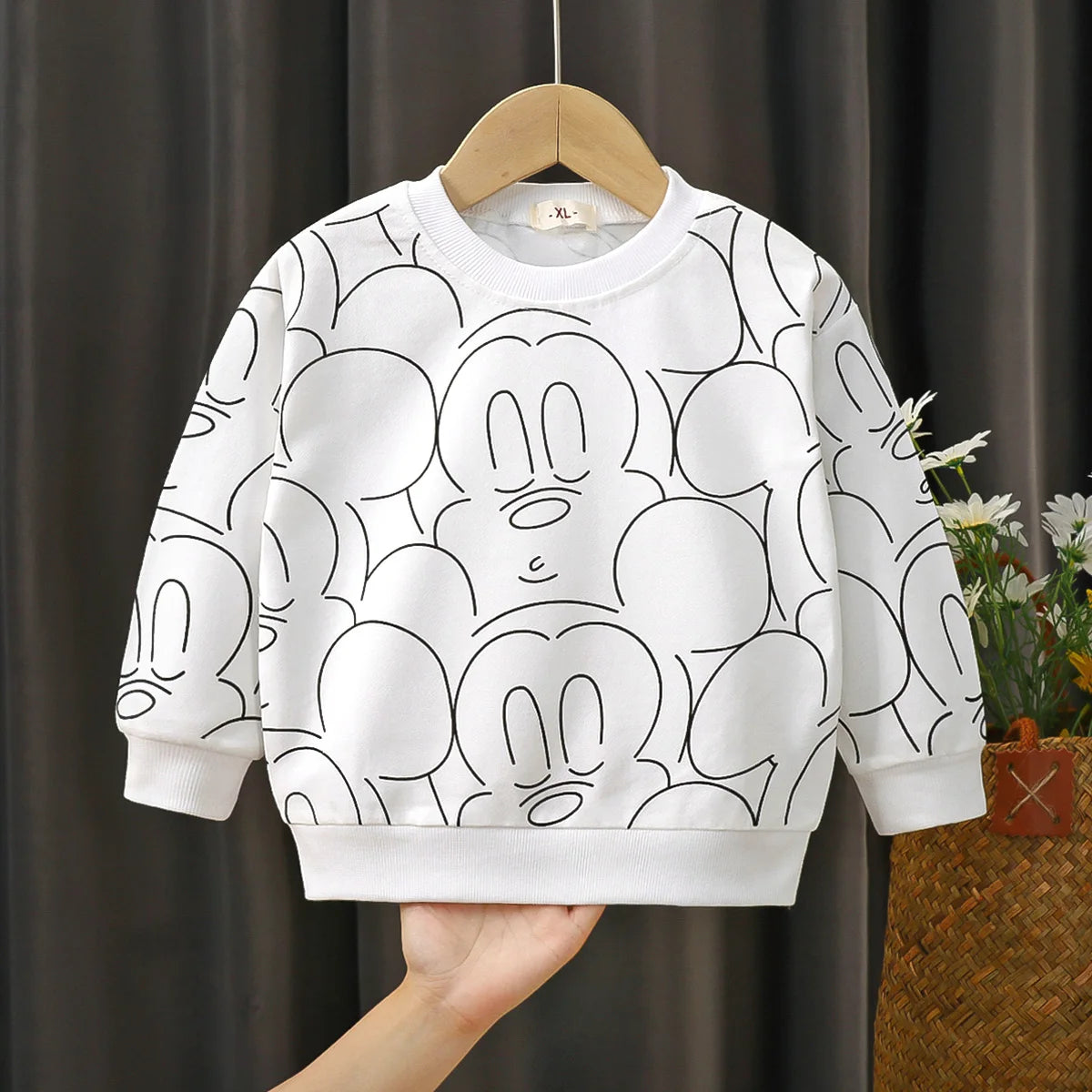 Disney Mickey Long Sleeve Sweatshirt – Unisex Baby & Toddler Pullover – Warm Cotton Crewneck Top for Girls & Boys – Winter Fashion - SweetPeaShop