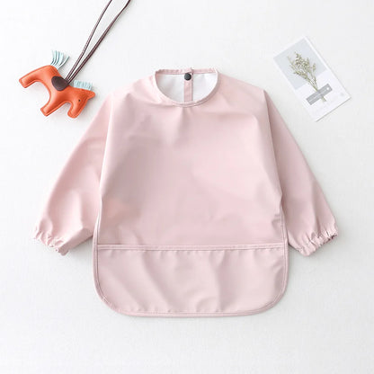 Long-Sleeve Waterproof Baby Bib with Pocket – SweetPeaShop Exclusive