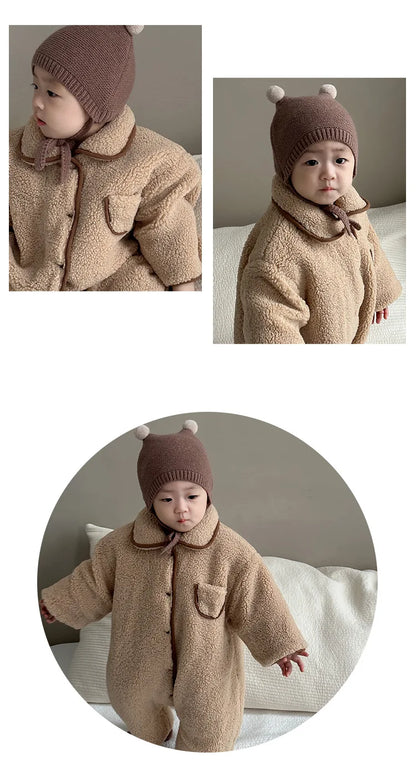 Winter Baby Plush Bodysuit – Cozy and Warm Jumpsuit for Boys & Girls