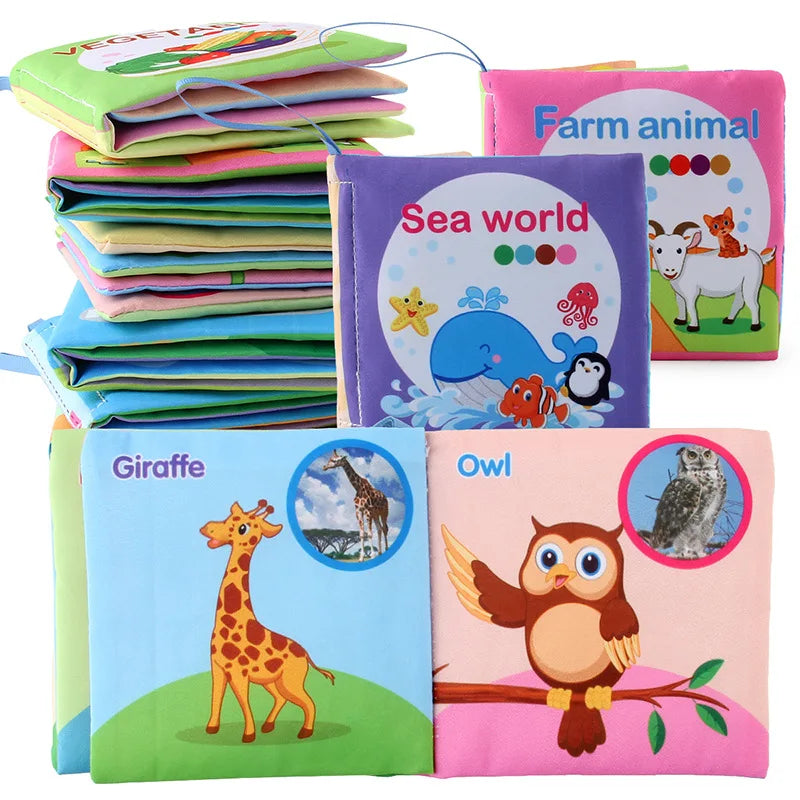 Baby Soft Cloth Animal Family 3D Cognitive Book - SweetPeaShop