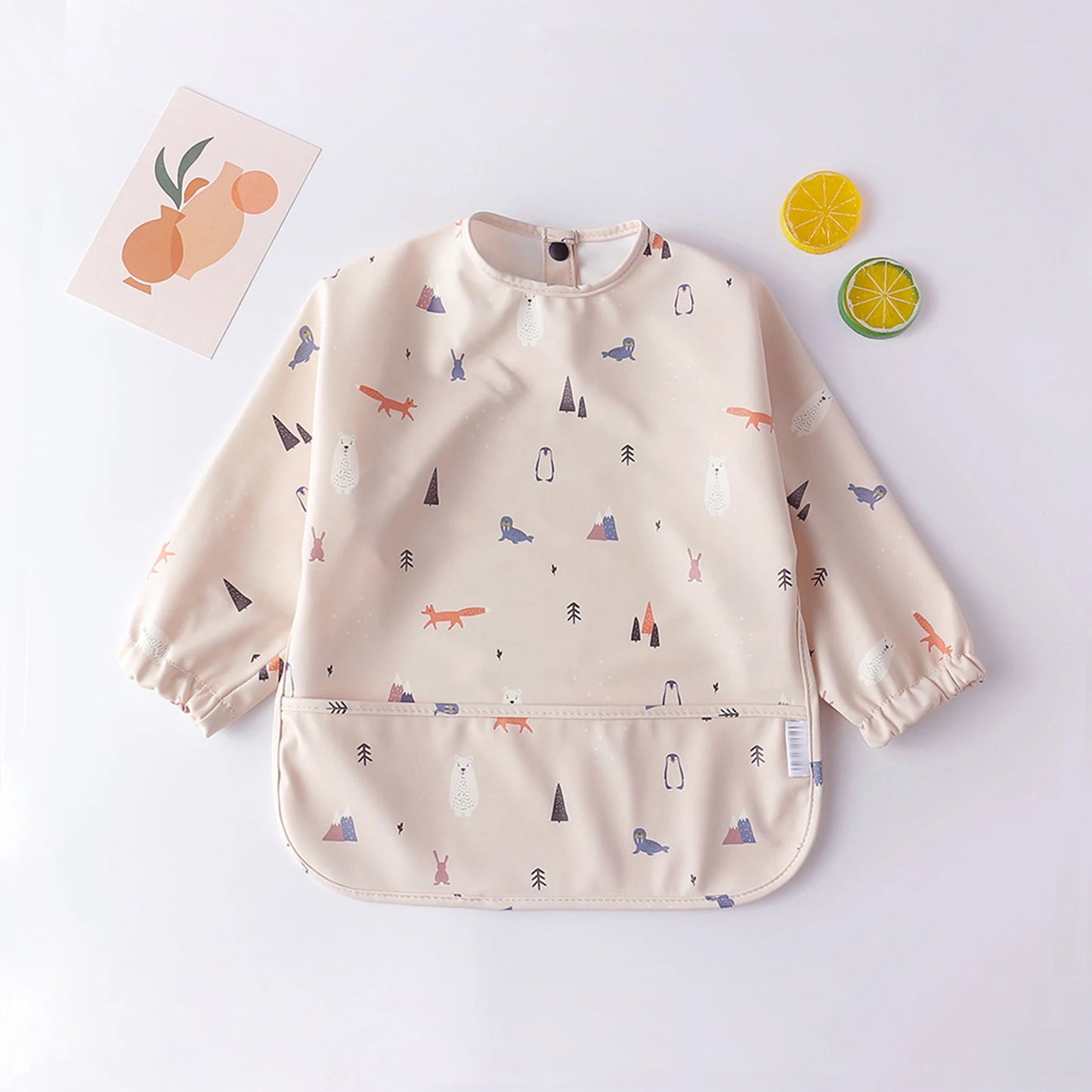 Long-Sleeve Waterproof Baby Bib with Pocket – SweetPeaShop Exclusive