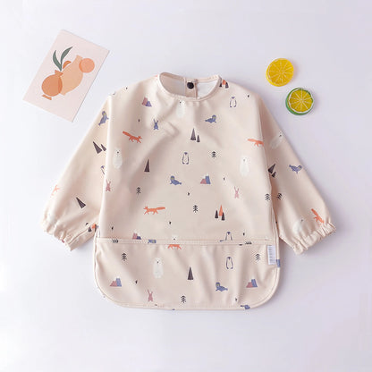 Long-Sleeve Waterproof Baby Bib with Pocket – SweetPeaShop Exclusive