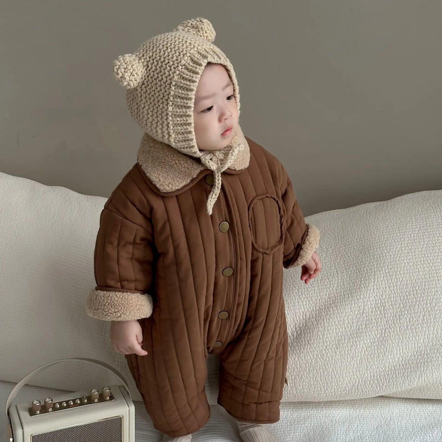 Winter Baby Plush Bodysuit – Cozy and Warm Jumpsuit for Boys & Girls