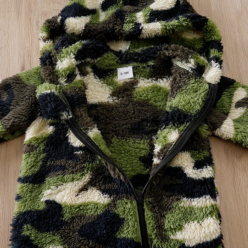 Army Fleece Baby Romper - SweetPeaShop