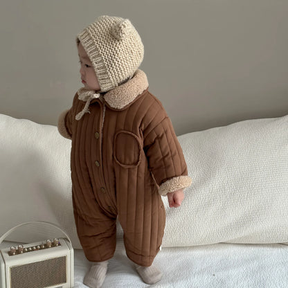 Winter Baby Plush Bodysuit – Cozy and Warm Jumpsuit for Boys & Girls