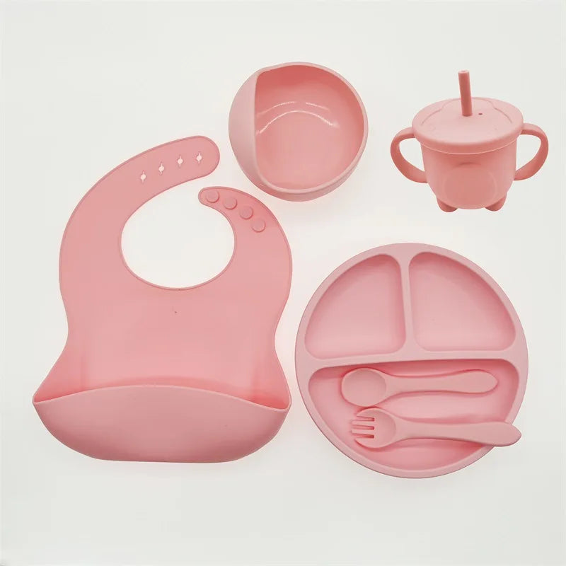 8-Piece Silicone Baby Tableware Set with Suction Cups – BPA-Free, FDA-Certified Baby Feeding Set - SweetPeaShop