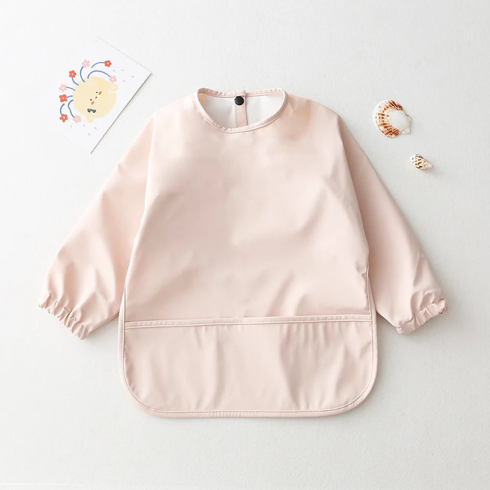 Long-Sleeve Waterproof Baby Bib with Pocket – SweetPeaShop Exclusive