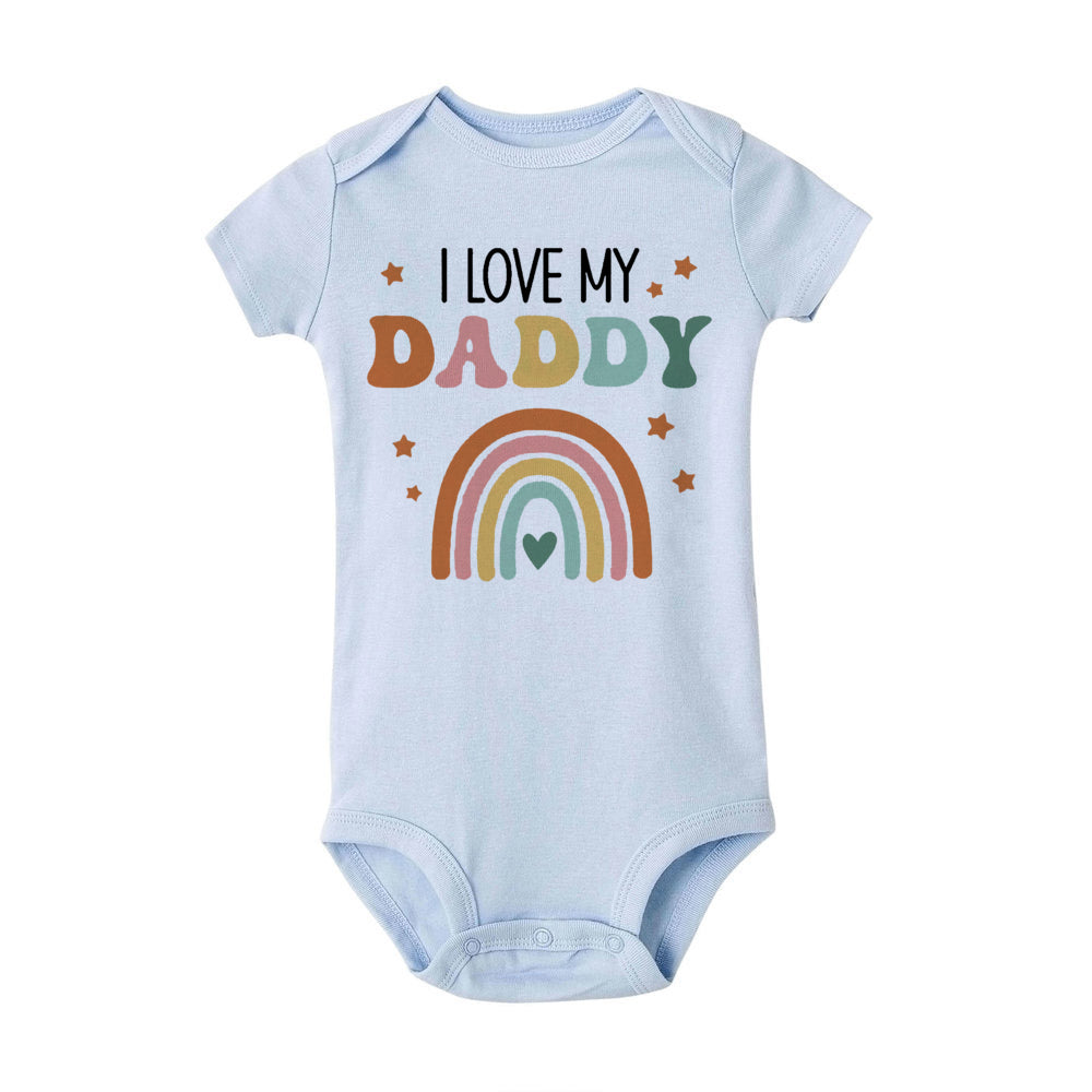 I Love Mummy & Daddy Rainbow Printed Newborn Baby Bodysuit - SweetPeaShop Exclusive