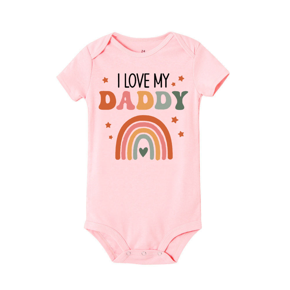 I Love Mummy & Daddy Rainbow Printed Newborn Baby Bodysuit - SweetPeaShop Exclusive