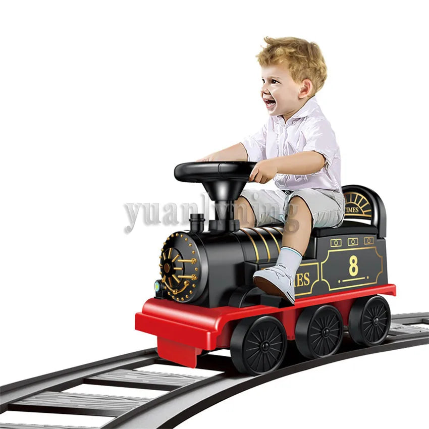 Child Electric Train Riding Toy with Rail Car Set – Perfect Christmas Gift for Kids - SweetPeaShop