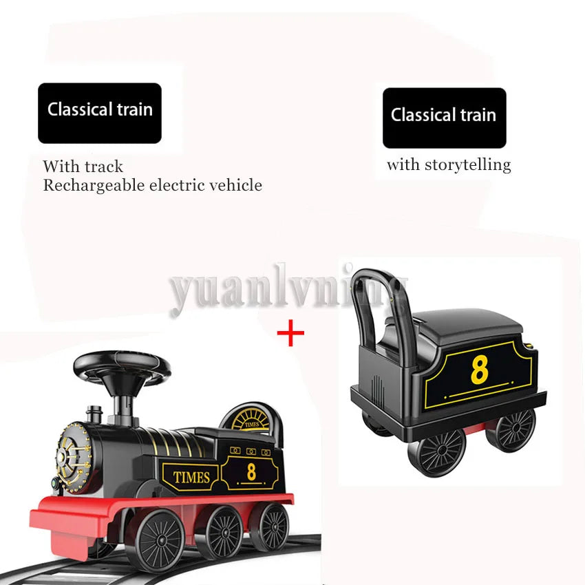 Child Electric Train Riding Toy with Rail Car Set – Perfect Christmas Gift for Kids - SweetPeaShop