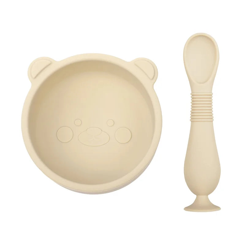 BPA-Free Silicone Baby Feeding Set - Non-Slip Bowl & Spoon 2-Piece Set - SweetPeaShop