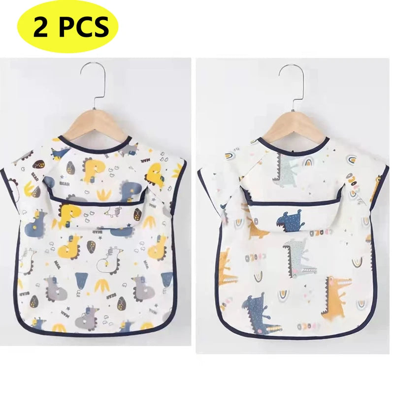 Toddler Waterproof Bib and Smock with Pocket – Feeding & Art Apron