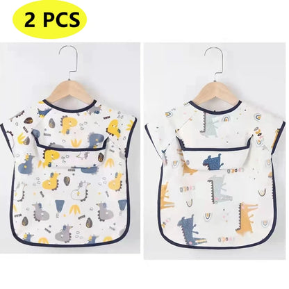 Toddler Waterproof Bib and Smock with Pocket – Feeding & Art Apron