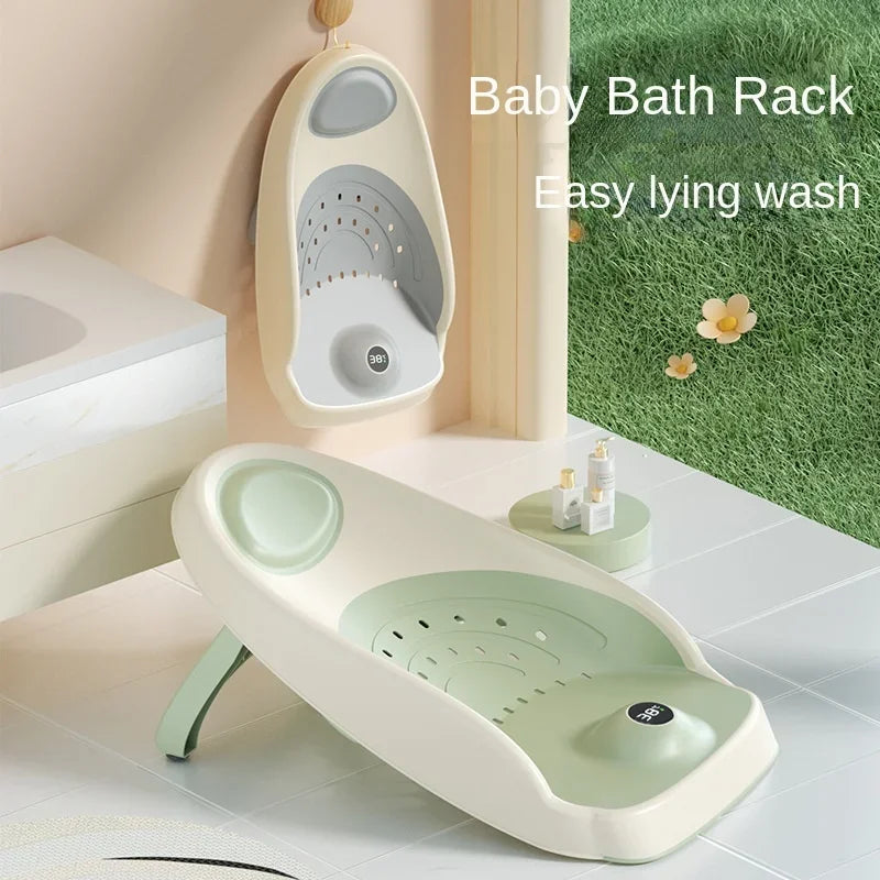 High Quality Baby Bath Tub Rest Bath Rack with Drain Hole and Temperature Sensor Suitable for Newborns - SweetPeaShop