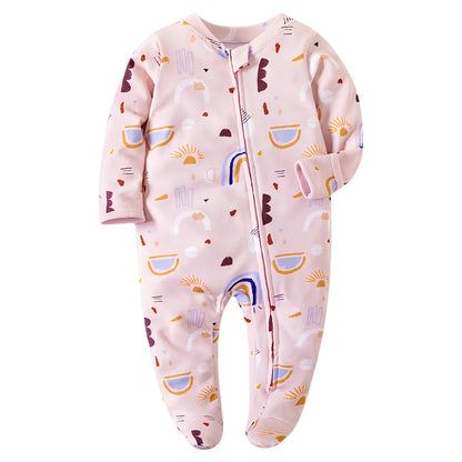 Newborn Baby Footed Sleepwear - Soft Cotton Zipper Pajamas for Infants - SweetPeaShop