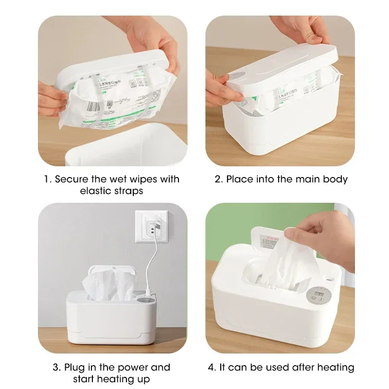 Portable USB Baby Wipe Warmer with LED Display – Perfect for Home & Trave - SweetPeaShop